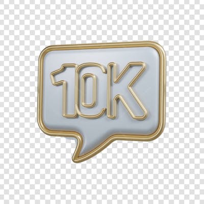 3D render 10K Seguidores Instagram 10 Mil Número Elemento para Composição  png (1)