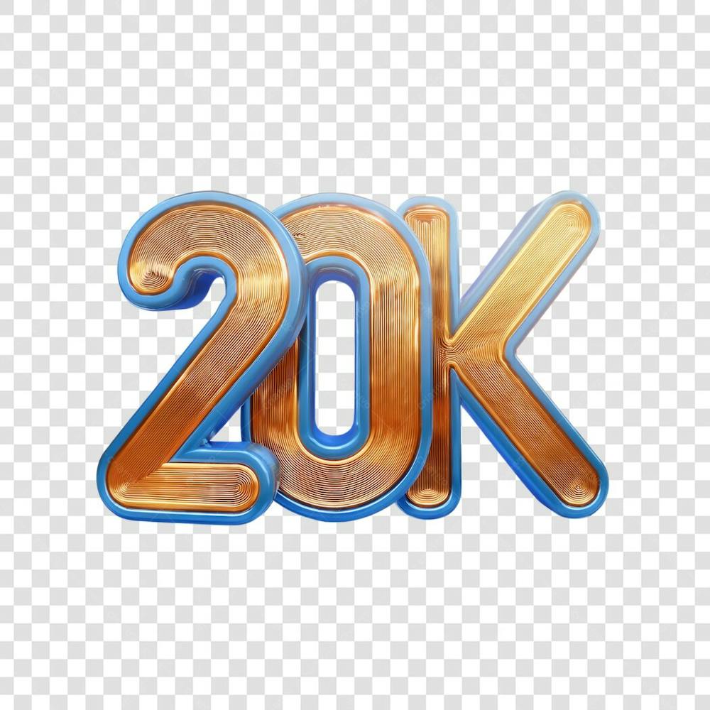 3D render 20K Seguidores Instagram Número Elemento para Composição  png (7)