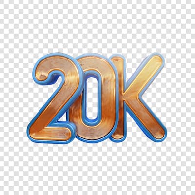 3D render 20K Seguidores Instagram Número Elemento para Composição  png (7)