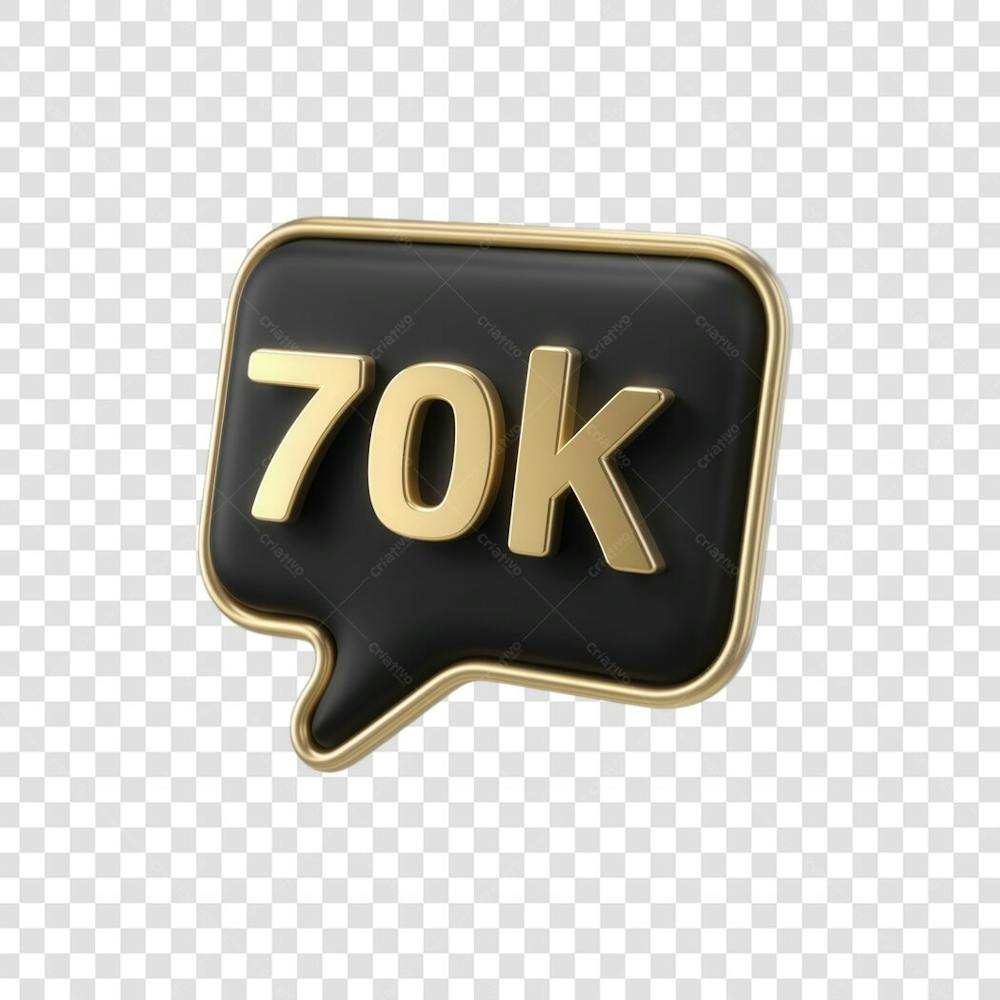 3D render 70K Seguidores Instagram 70 Mil Número Elemento para Composição  png (2)