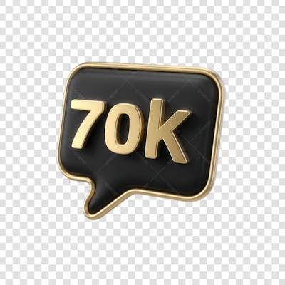 3D render 70K Seguidores Instagram 70 Mil Número Elemento para Composição  png (2)