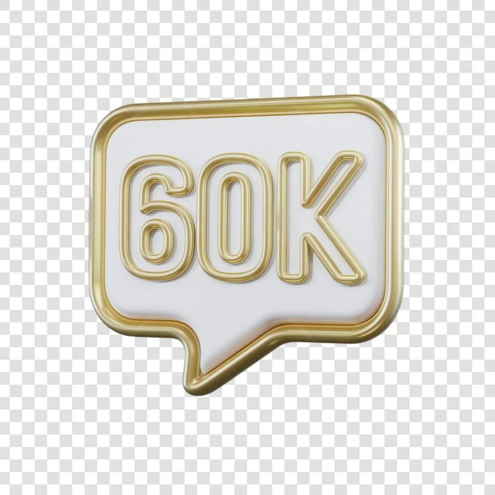 3D render 60K Seguidores Instagram 60 Mil Número Elemento para Composição  png (5)