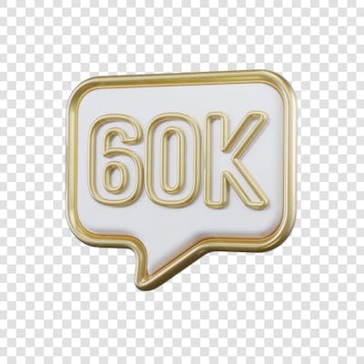 3D render 60K Seguidores Instagram 60 Mil Número Elemento para Composição  png (5)