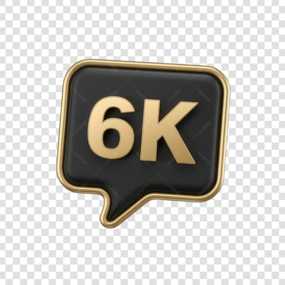 3D render 6k Seguidores Instagram 6 Mil Número Elemento para Composição  png (8)
