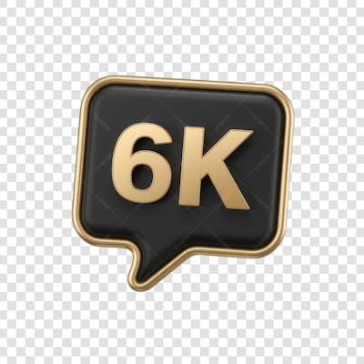 3D render 6k Seguidores Instagram 6 Mil Número Elemento para Composição  png (8)