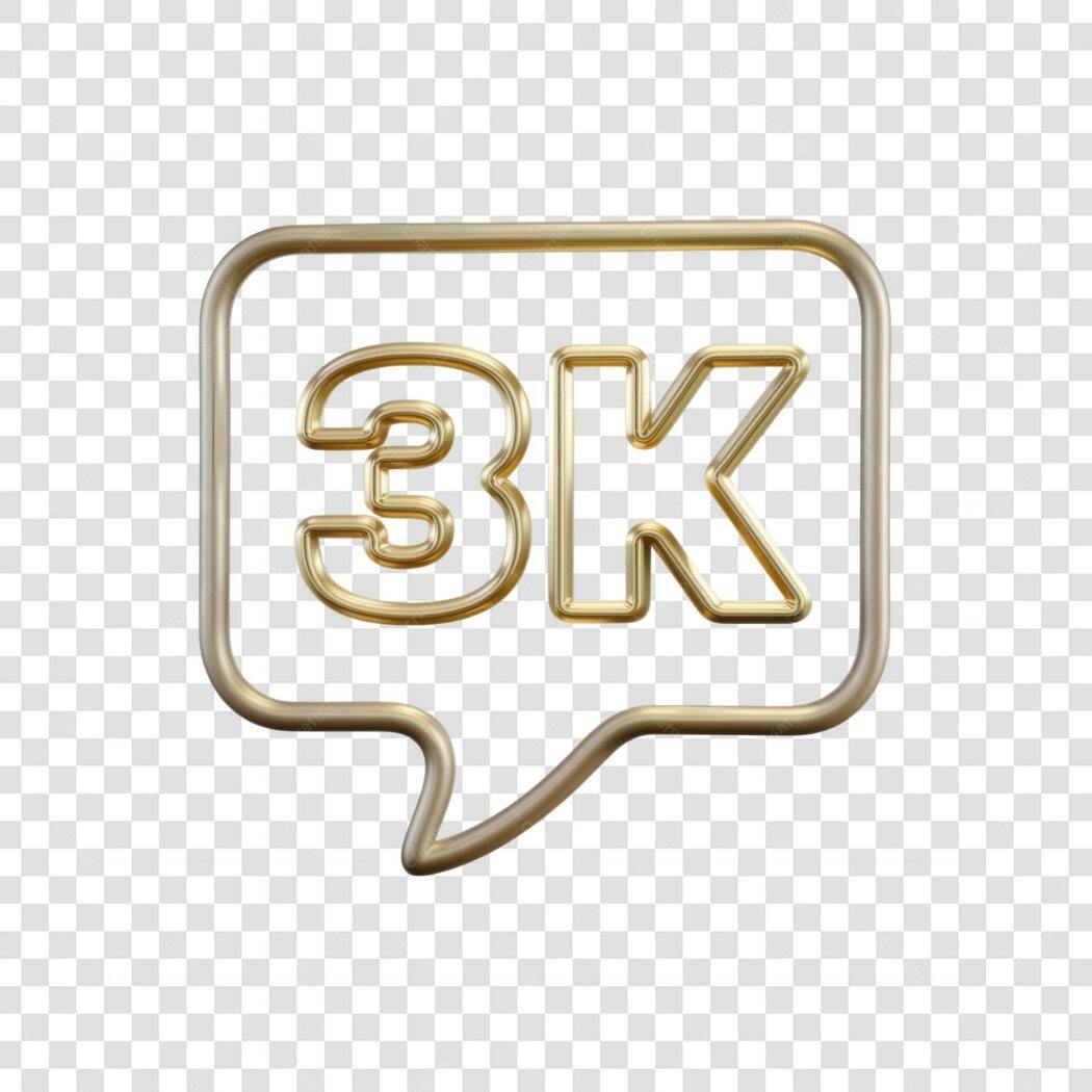 Icone 3K seguidores PNG com fundo transparente