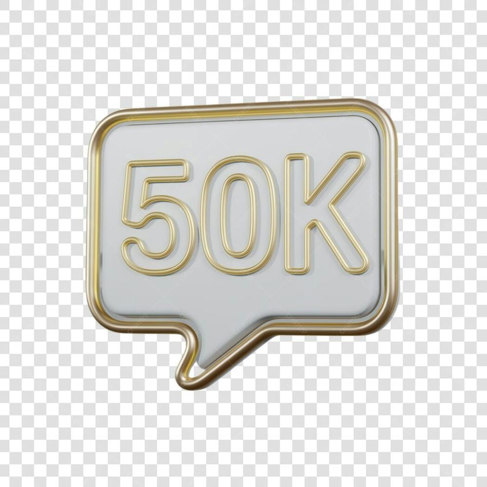 3D render 50K Seguidores Instagram 50 Mil Número Elemento para Composição  png (6)