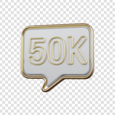 3D render 50K Seguidores Instagram 50 Mil Número Elemento para Composição  png (6)
