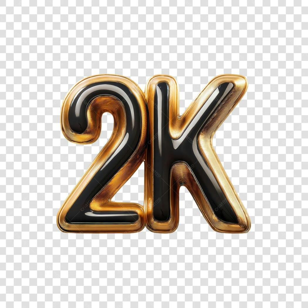 Logo 2K seguidores PNG com fundo transparente