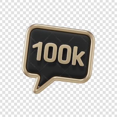 3D render 100K Seguidores Instagram 100 Mil Número Elemento para Composição  png (6)