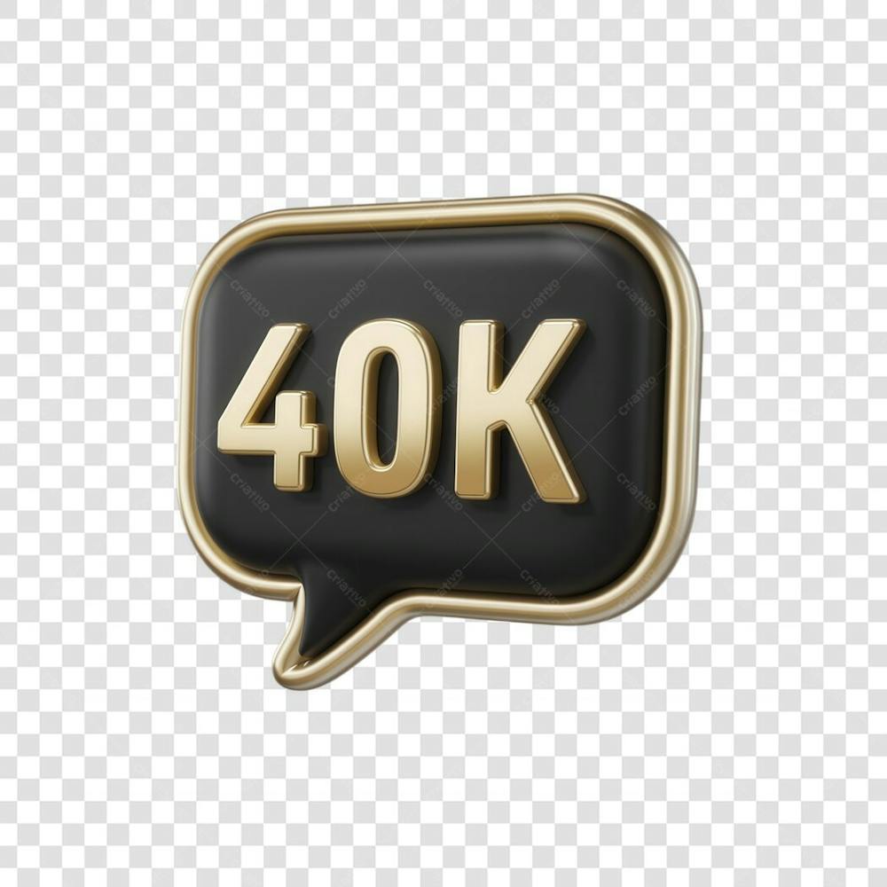 3D render 40K Seguidores Instagram 40 Mil Número Elemento para Composição  png (2)