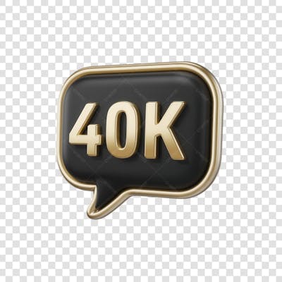 3D render 40K Seguidores Instagram 40 Mil Número Elemento para Composição  png (2)