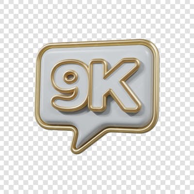 3D render 9k Seguidores Instagram 9 Mil Número Elemento para Composição  png (13)