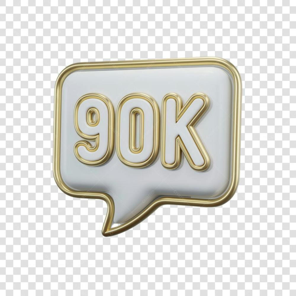 3D render 90K Seguidores Instagram 90 Mil Número Elemento para Composição  png (8)