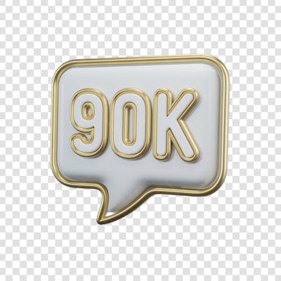 3D render 90K Seguidores Instagram 90 Mil Número Elemento para Composição  png (8)