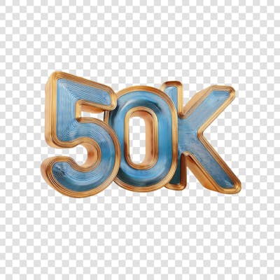 3D render 50K Seguidores Instagram Número Elemento para Composição  png (2)