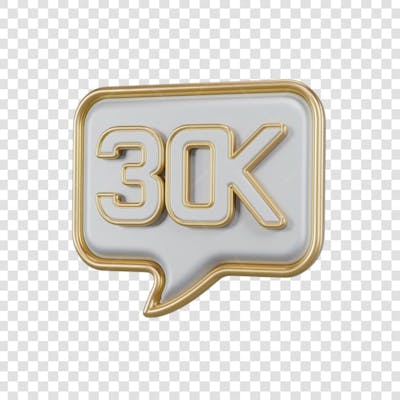 3D render 30K Seguidores Instagram 30 Mil Número Elemento para Composição  png (1)