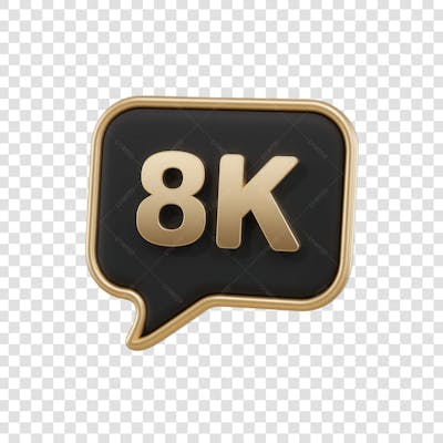 3D render 8k Seguidores Instagram 8 Mil Número Elemento para Composição  png (8)