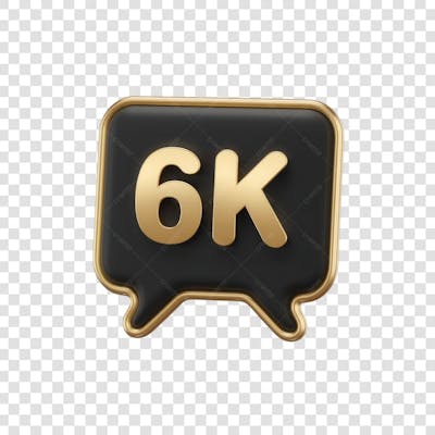 3D render 6K Seguidores Instagram 6 Mil Número Elemento para Composição  png (22)
