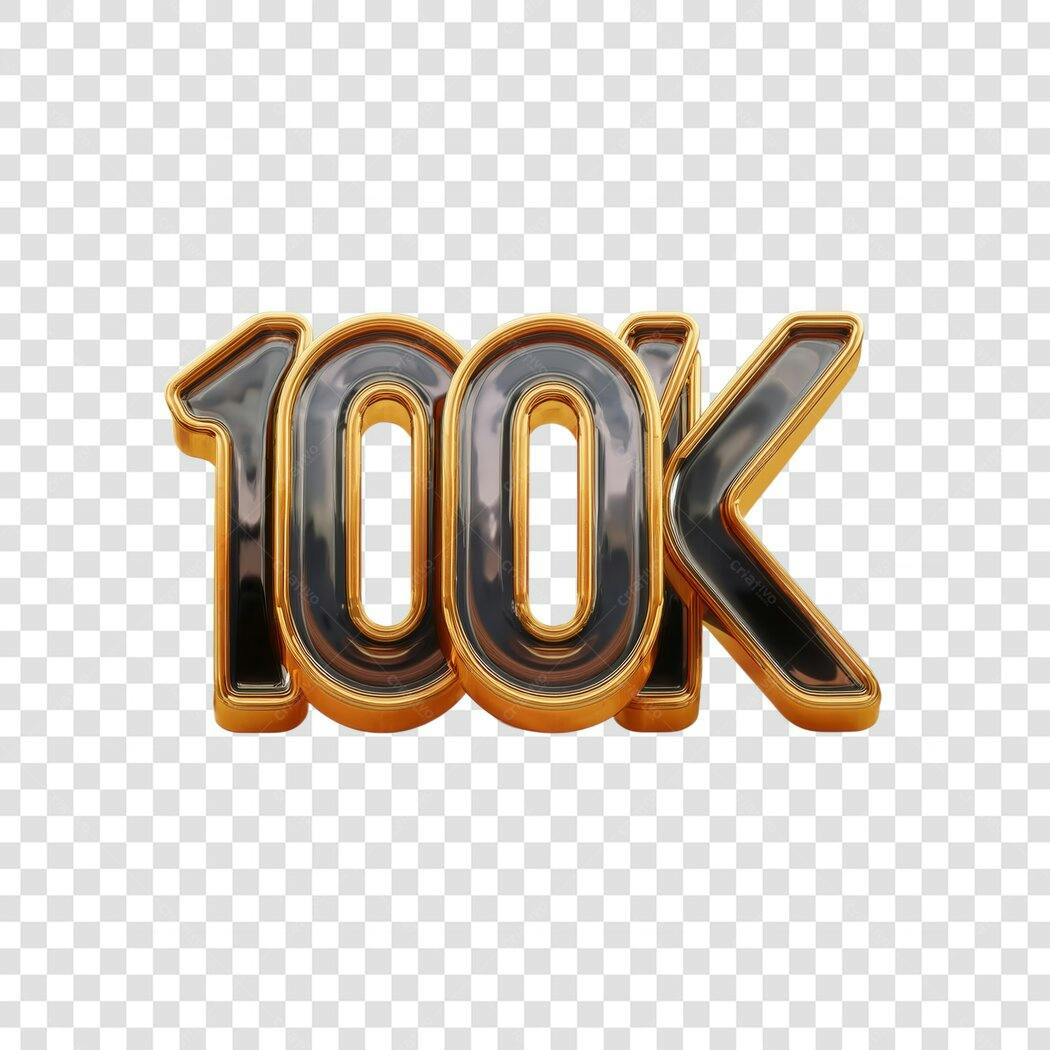 PNG 100 mil seguidores com fundo transparente