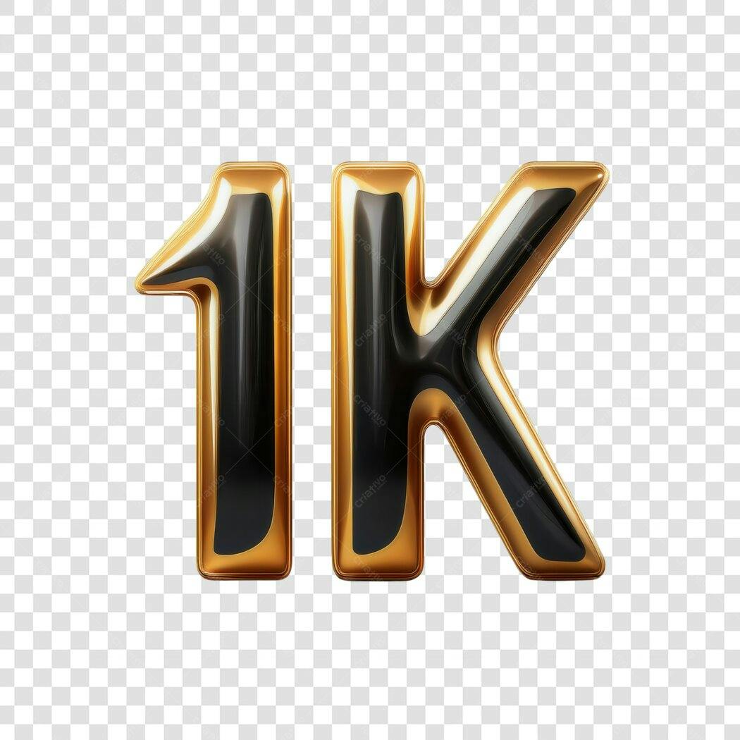 Logo 1k Seguidores PNG com fundo transparente