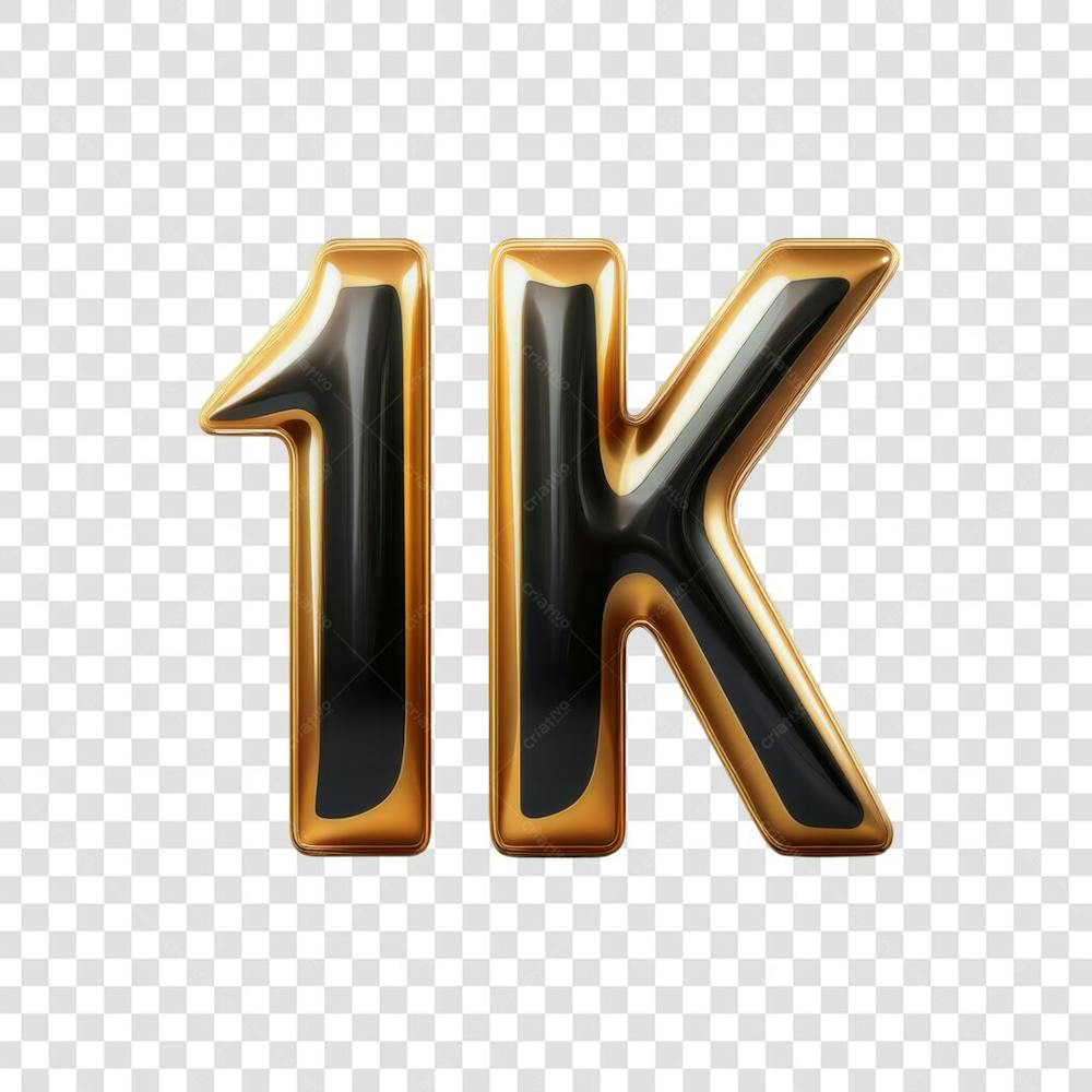 3D render 1k Seguidores Instagram Número Elemento para Composição  png (10)
