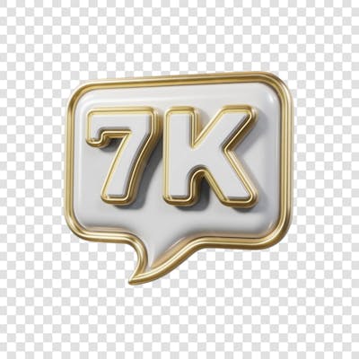 3D render 7k Seguidores Instagram 7 Mil Número Elemento para Composição  png (9)