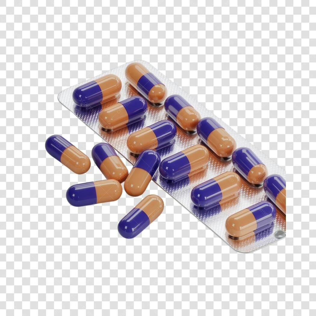 Mockup Cápsulas Marrom e Roxo PNG com fundo transparente