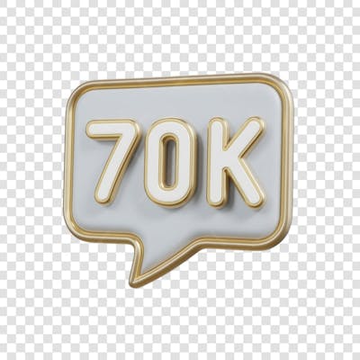 3D render 70K Seguidores Instagram 70 Mil Número Elemento para Composição  png (1)