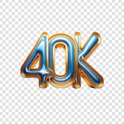3D render 40K Seguidores Instagram Número Elemento para Composição  png (2)