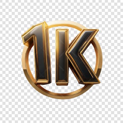 3D render 1k Seguidores Instagram Número Elemento para Composição  png (3)