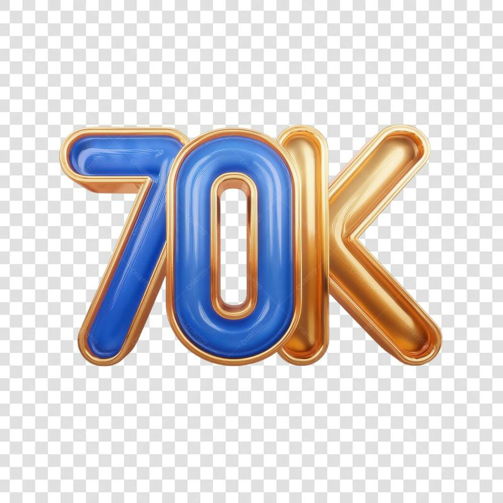 3D render 70K Seguidores Instagram Número Elemento para Composição  png (4)