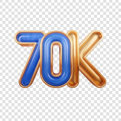 3D render 70K Seguidores Instagram Número Elemento para Composição  png (4)