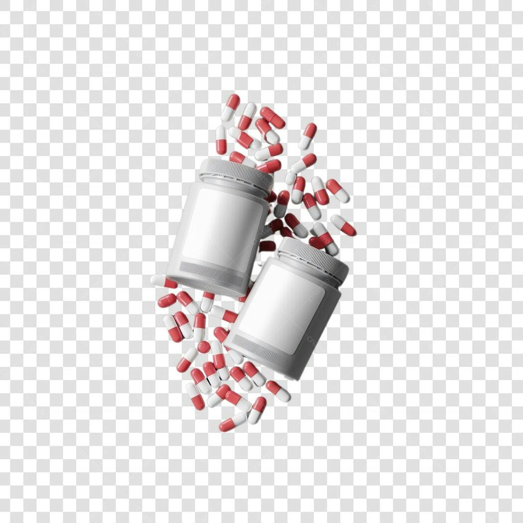 Mockup Frascos Comprimidos PNG com fundo transparente