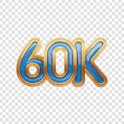 3D render 60K Seguidores Instagram Número Elemento para Composição  png (3)