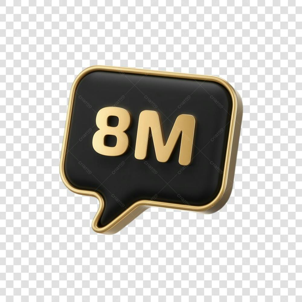 3D render 8M Seguidores Instagram 8 Milhõs Número Elemento para Composição  png (5)
