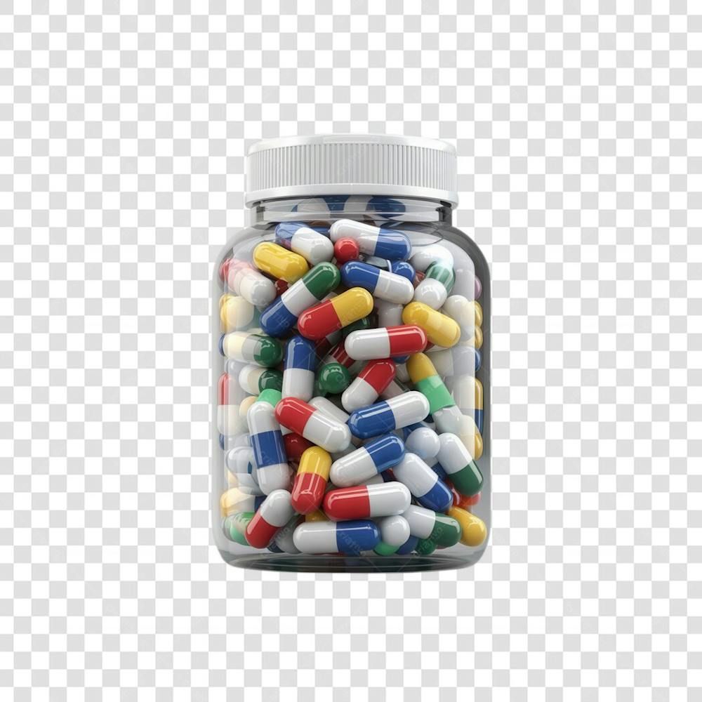 Selo 3D render Remédio Farmácia Cápsula Formulas Medicamnetos elemento o ícone logo PSD png (66)