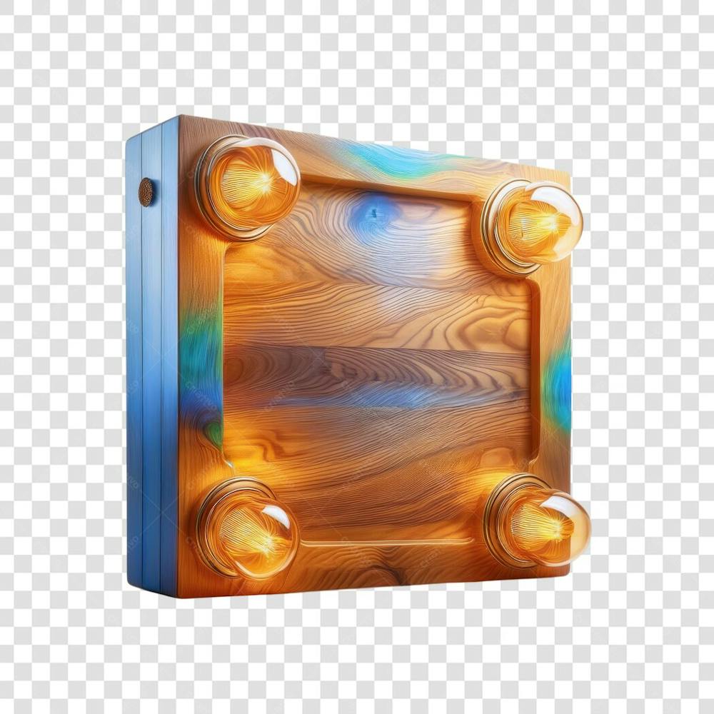 3D render Madeira Quadrada Elemento para Composição Flayer ícone png (7)