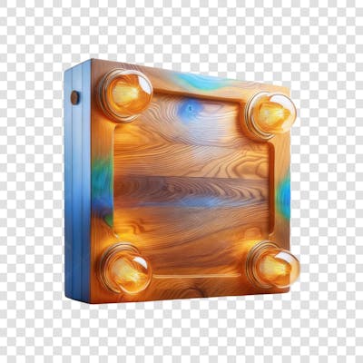 3D render Madeira Quadrada Elemento para Composição Flayer ícone png (7)
