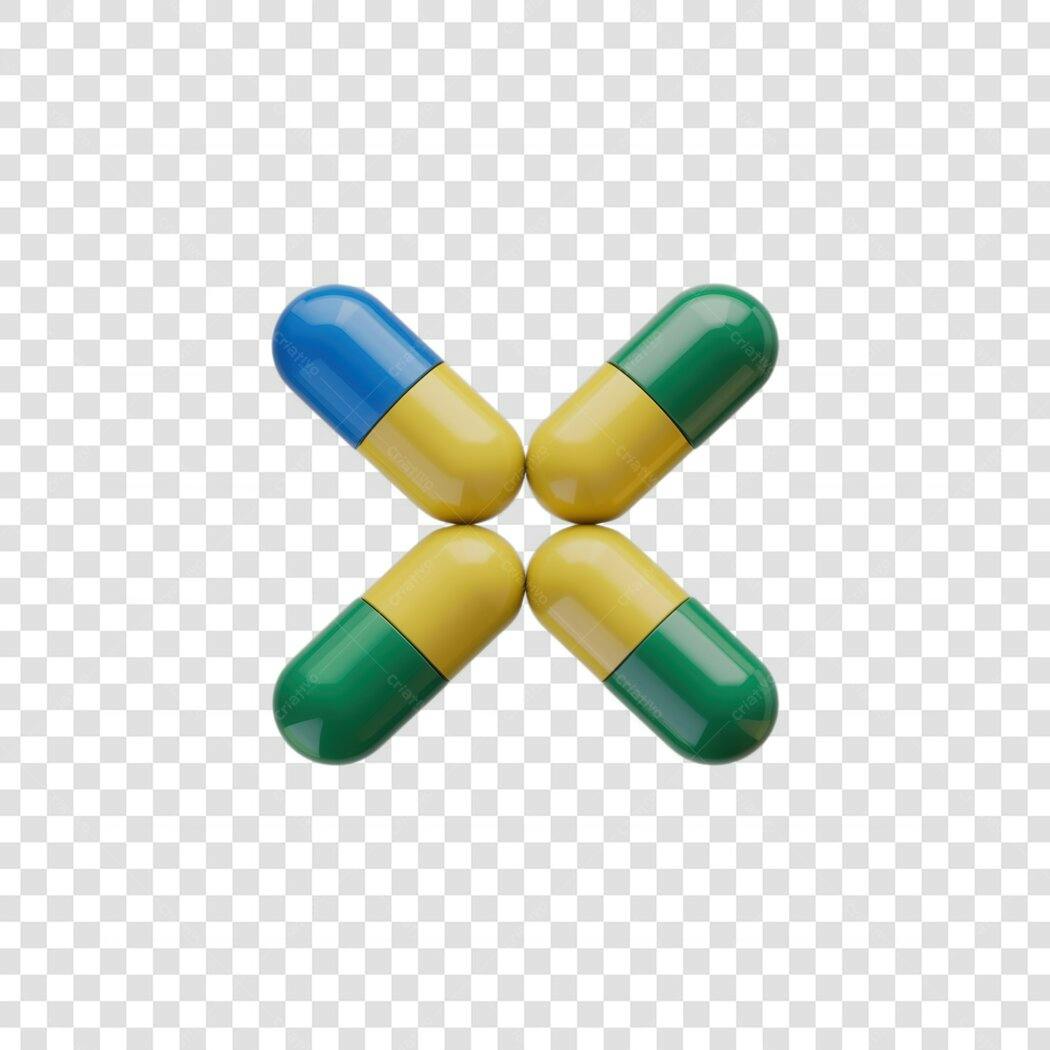 Logo médica com pílulas PNG com fundo transparente