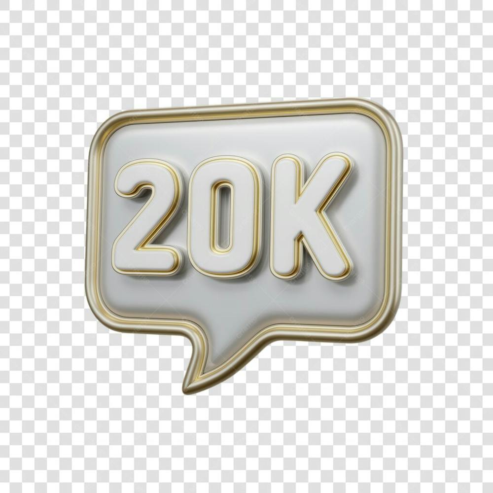 3D render 20K Seguidores Instagram 20 Mil Número Elemento para Composição  png (6)