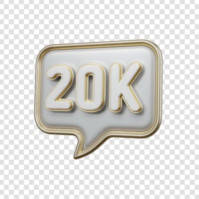 3D render 20K Seguidores Instagram 20 Mil Número Elemento para Composição  png (6)