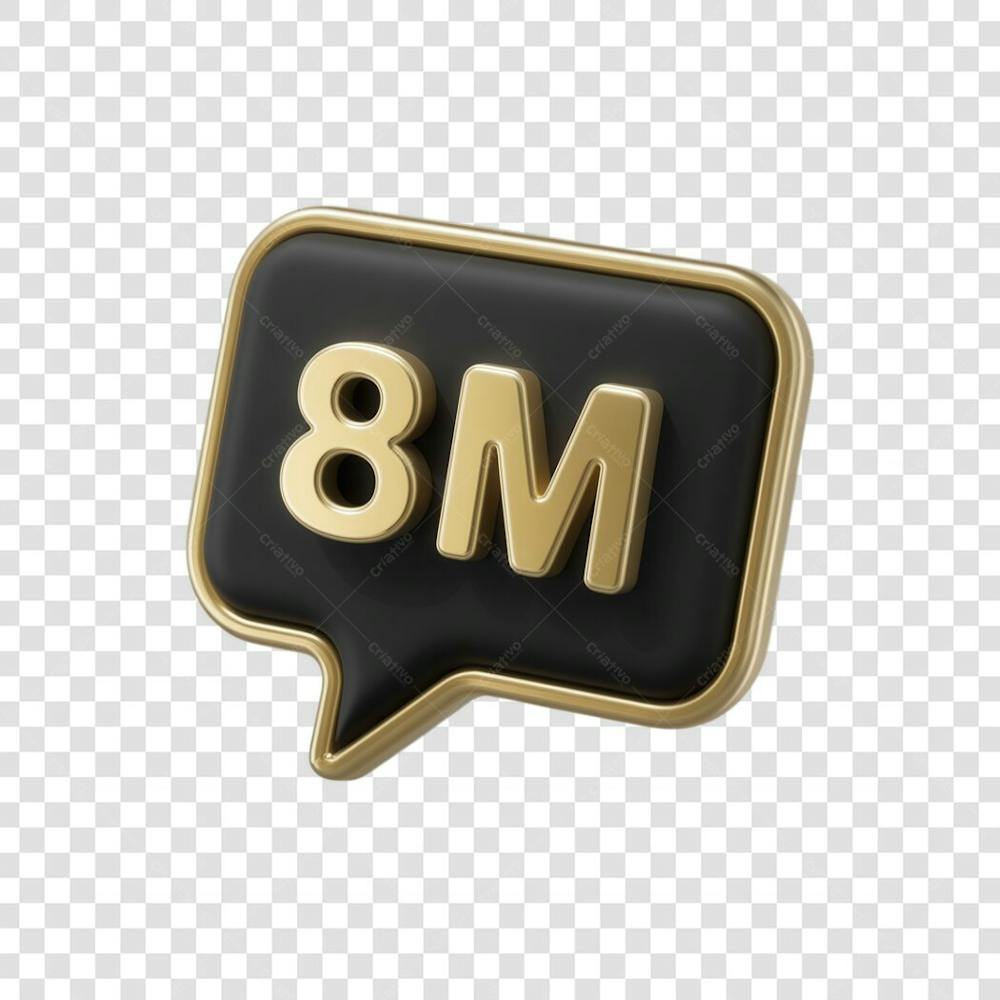 3D render 8M Seguidores Instagram 8 Milhõs Número Elemento para Composição  png (4)