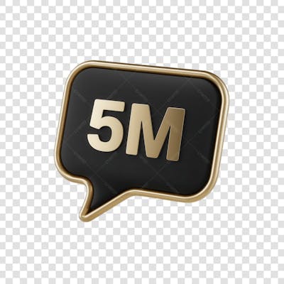 3D render 5M Seguidores Instagram 5 Milhõs Número Elemento para Composição  png (5)