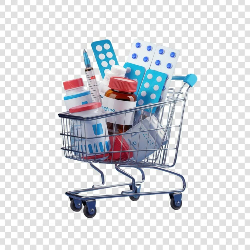 3D render Remédio Farmácia Cápsula Formulas Medicamnetos carrinho de compras ícone png (5)