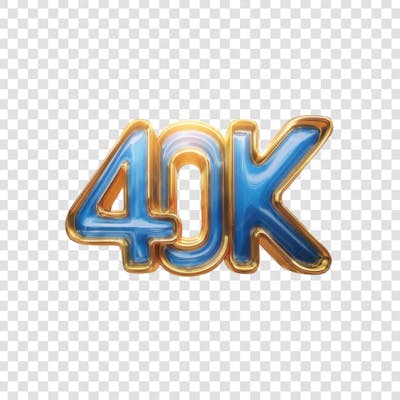 3D render 40K Seguidores Instagram Número Elemento para Composição  png (5)