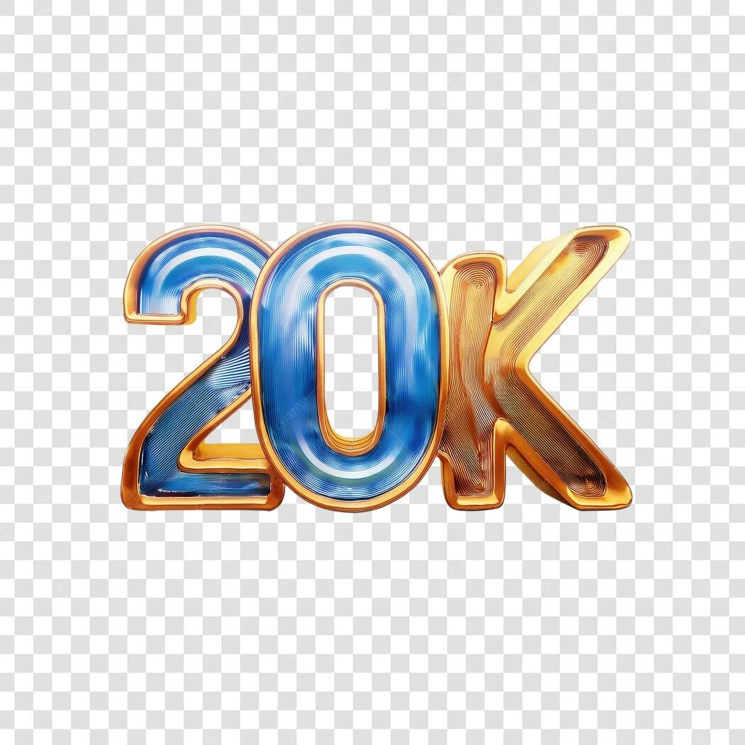 Banner 20k Seguidores PNG com fundo transparente