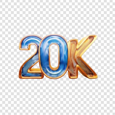 3D render 20K Seguidores Instagram Número Elemento para Composição  png (8)