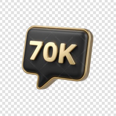 3D render 70K Seguidores Instagram 70 Mil Número Elemento para Composição  png (6)