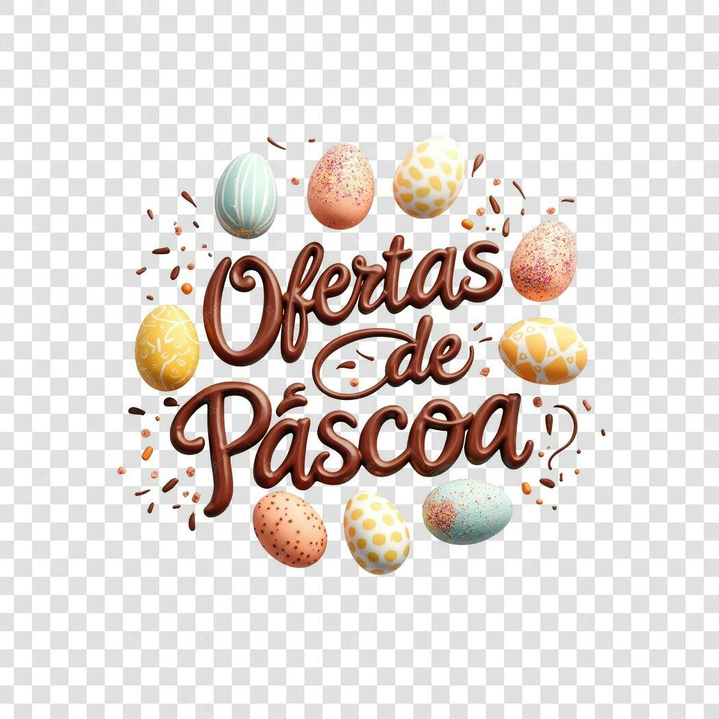 Banner Páscoa Ovos Chocolate PNG com fundo transparente